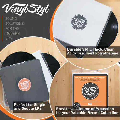 Vinyl Styl® 12 Inch Record Outer Sleeve Polyethylene - 1000 Count Bulk (Clear) (Large Item, Ships in Own Container) [Sleeves] (ONLINE ORDER ONLY)