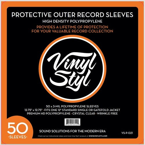 Vinyl Styl - Vinyl Styl® 12 Inch Vinyl Record Outer Sleeve Polypropylene 50 Count (Crystal Clear) [Sleeves] (ONLINE ORDER ONLY)