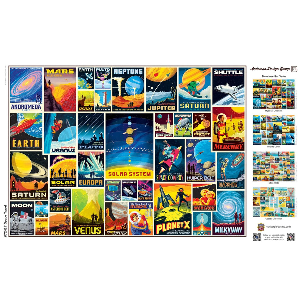 Vintage Posters - Space Travel 1000 Piece Jigsaw Puzzle (ONLINE ORDER ONLY)