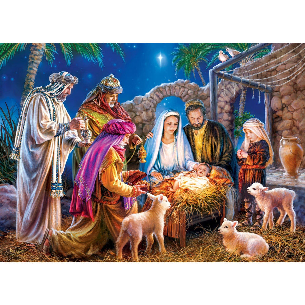 Season's Greetings - A Child is Born 1000 Piece Jigsaw Puzzle (ONLINE ORDER ONLY)