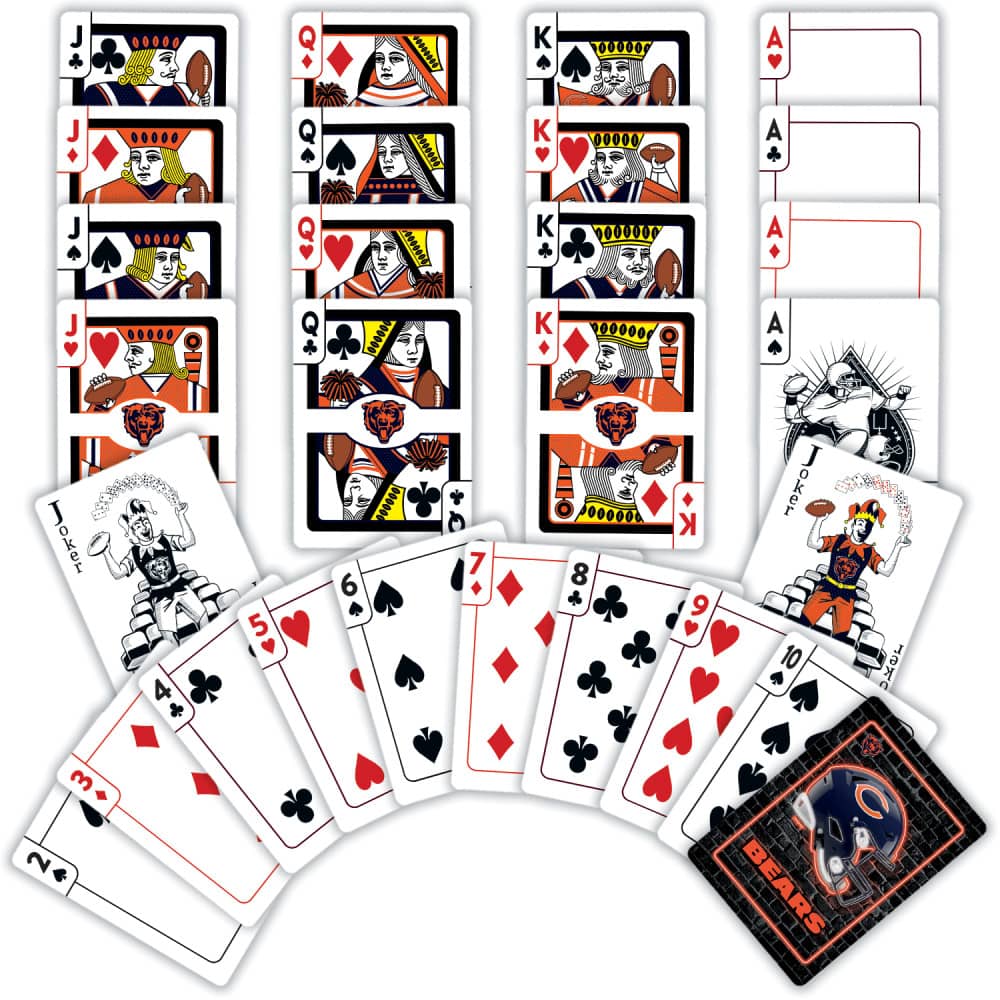 Chicago Bears Neon Playing Cards - 54 Card Deck (ONLINE ORDER ONLY)