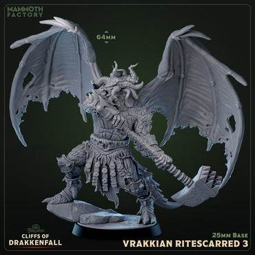 Vrakkian Ritescarred: Sculpt 3 (Male Winged Dragonborn Barbarian) (ONLINE ORDER ONLY)