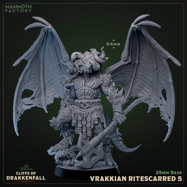 Vrakkian Ritescarred: Sculpt 5 (Male Winged Dragonborn Barbarian) (ONLINE ORDER ONLY)