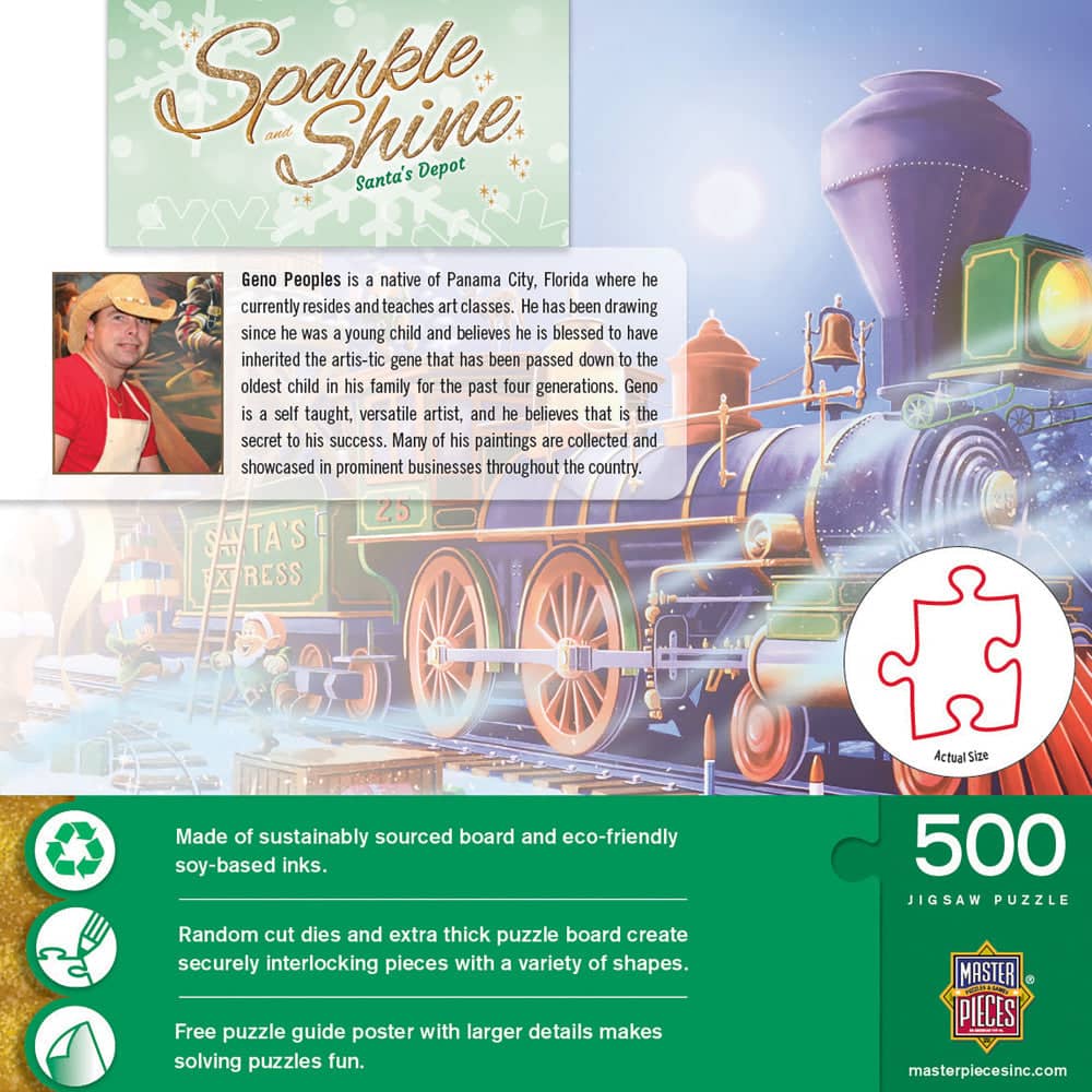 Sparkle & Shine - Santa's Depot 500 Piece Glitter Jigsaw Puzzle (ONLINE ORDER ONLY)