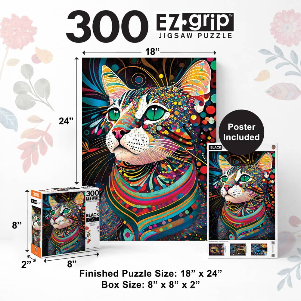 Black Cats - Prismatic Peggy 300 Piece EZ Grip Jigsaw Puzzle
