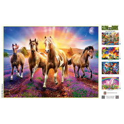 Glow in the Dark - Wild Stallions 300 Piece EZ Grip Jigsaw Puzzle