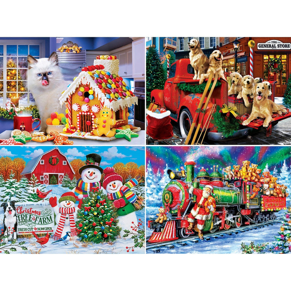 Season's Greetings - 500 Piece Jigsaw Puzzles 4-Pack (ONLINE ORDER ONLY)