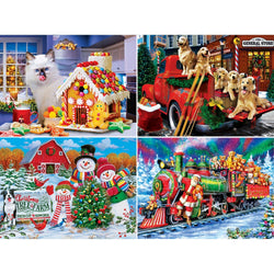 Season's Greetings - 500 Piece Jigsaw Puzzles 4-Pack (ONLINE ORDER ONLY)