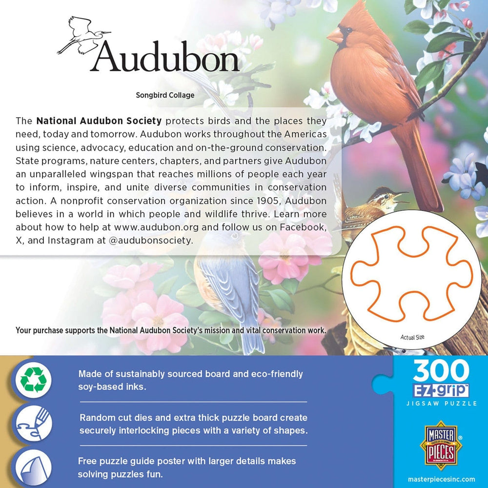 Audubon - Songbird Collage 300 Piece EZ Grip Jigsaw Puzzle (ONLINE ORDER ONLY)