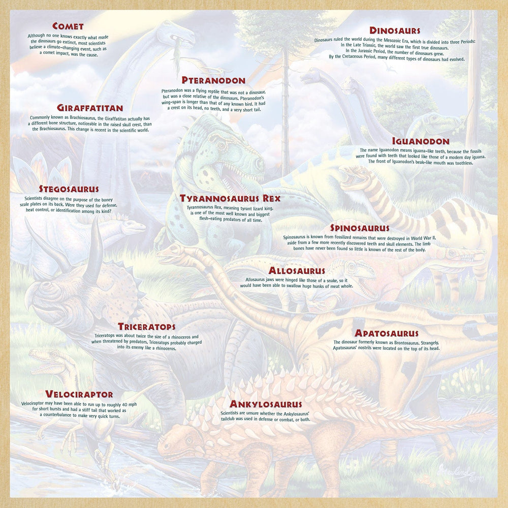 Wood Fun Facts - Dinosaur Friends 48 Piece Wood Jigsaw Puzzle (ONLINE ORDER ONLY)