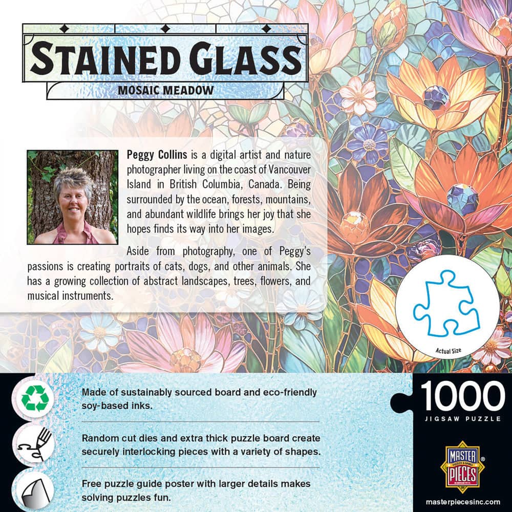 Stained Glass - Mosaic Meadow 1000 Piece Jigsaw Puzzle (ONLINE ORDER ONLY)