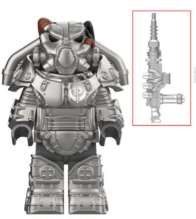 Fallout X-01 Power Armor Minifigure Grey – Advanced Wasteland Suit (ONLINE ORDER ONLY)
