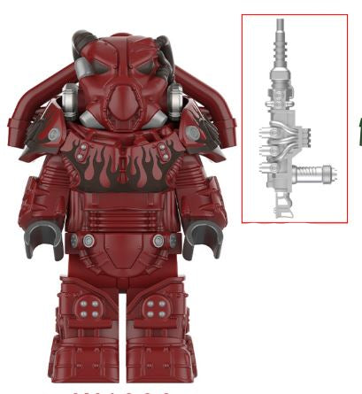 Fallout X-01 Power Armor Minifigure Red – Advanced Wasteland Suit (ONLINE ORDER ONLY)