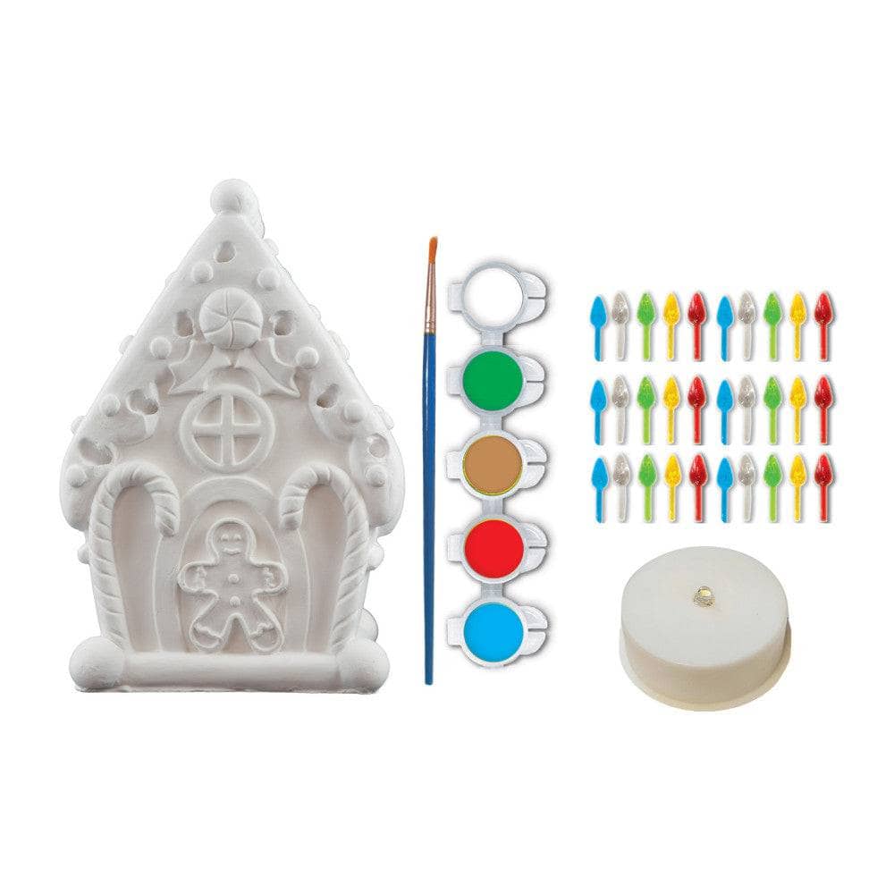 Gingerbread House - 6" Light-Up Plaster Paint Kit