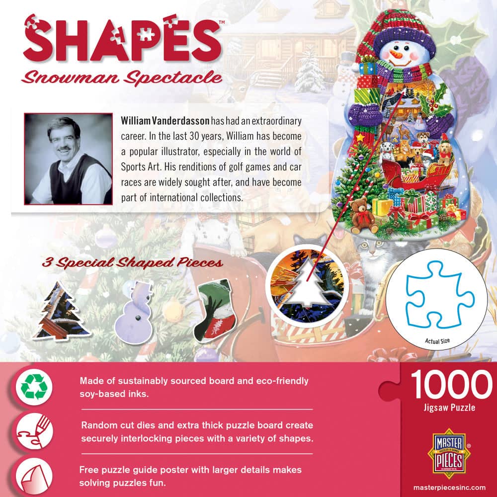 Shapes - Snowman Spectacle 1000 Piece Shaped Jigsaw Puzzle