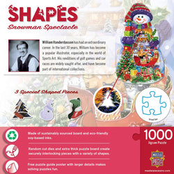 Shapes - Snowman Spectacle 1000 Piece Shaped Jigsaw Puzzle
