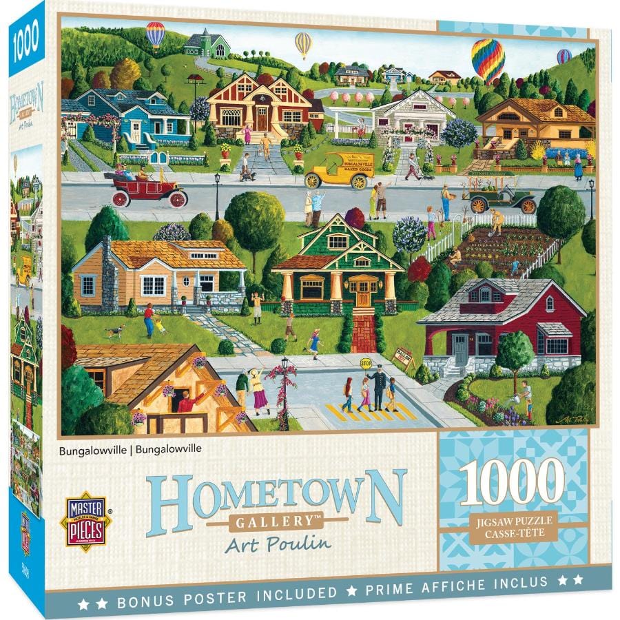 Hometown Gallery - Bungalowville 1000 Piece Jigsaw Puzzle (ONLINE ORDER ONLY)