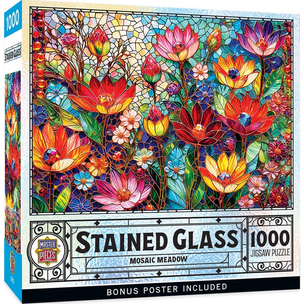 Stained Glass - Mosaic Meadow 1000 Piece Jigsaw Puzzle (ONLINE ORDER ONLY)