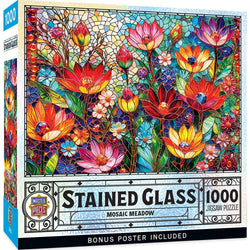 Stained Glass - Mosaic Meadow 1000 Piece Jigsaw Puzzle (ONLINE ORDER ONLY)