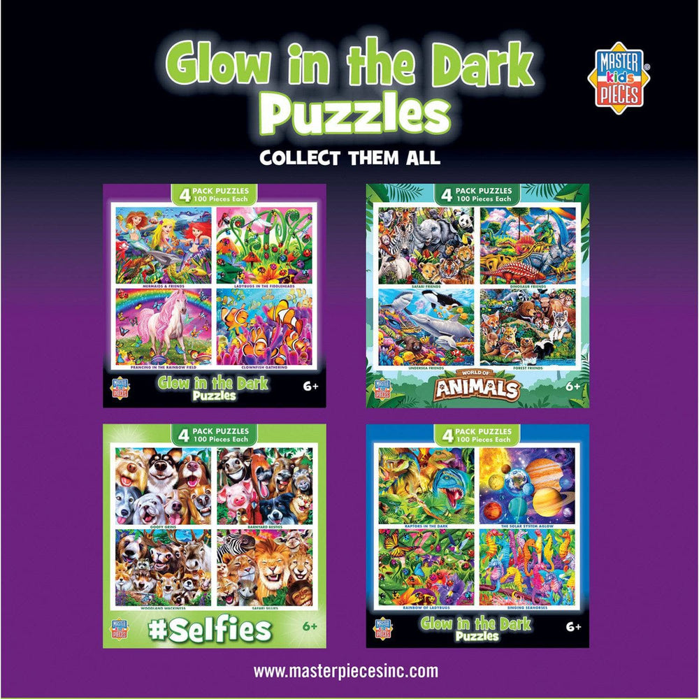 Glow in the Dark 100 Piece Jigsaw Puzzles - 4-Pack V1 (ONLINE ORDER ONLY)