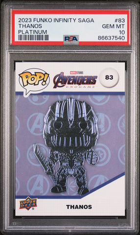 2023 UPPER DECK FUNKO POP MARVEL  THANOS PLATINUM #83  PSA 10 (Online Order Only)