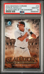 Graded 2024 Topps Bowman Chrome Samuel Basallo #10 Gladiators of the Diamond Rookie RC Baseball Card PSA 10 Gem Mint (ONLINE ORDER ONLY)