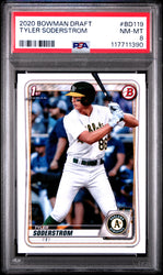 Graded 2020 Topps Bowman Draft Tyler Soderstrom #BD119 Rookie RC Baseball Card PSA 8 Near Mint (ONLINE ORDER ONLY)