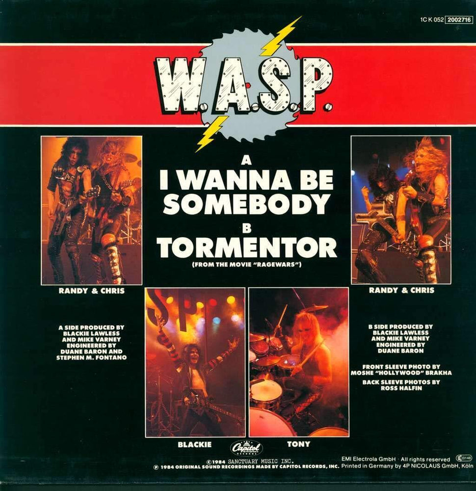 W.A.S.P. - I Wanna Be Somebody (Picture Disc Vinyl) [Vinyl] (ONLINE ORDER ONLY)