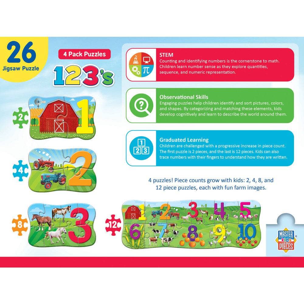 123's - Educational 4-Pack Jigsaw Puzzles (ONLINE ORDER ONLY)