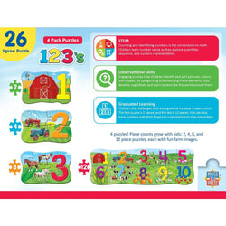 123's - Educational 4-Pack Jigsaw Puzzles (ONLINE ORDER ONLY)