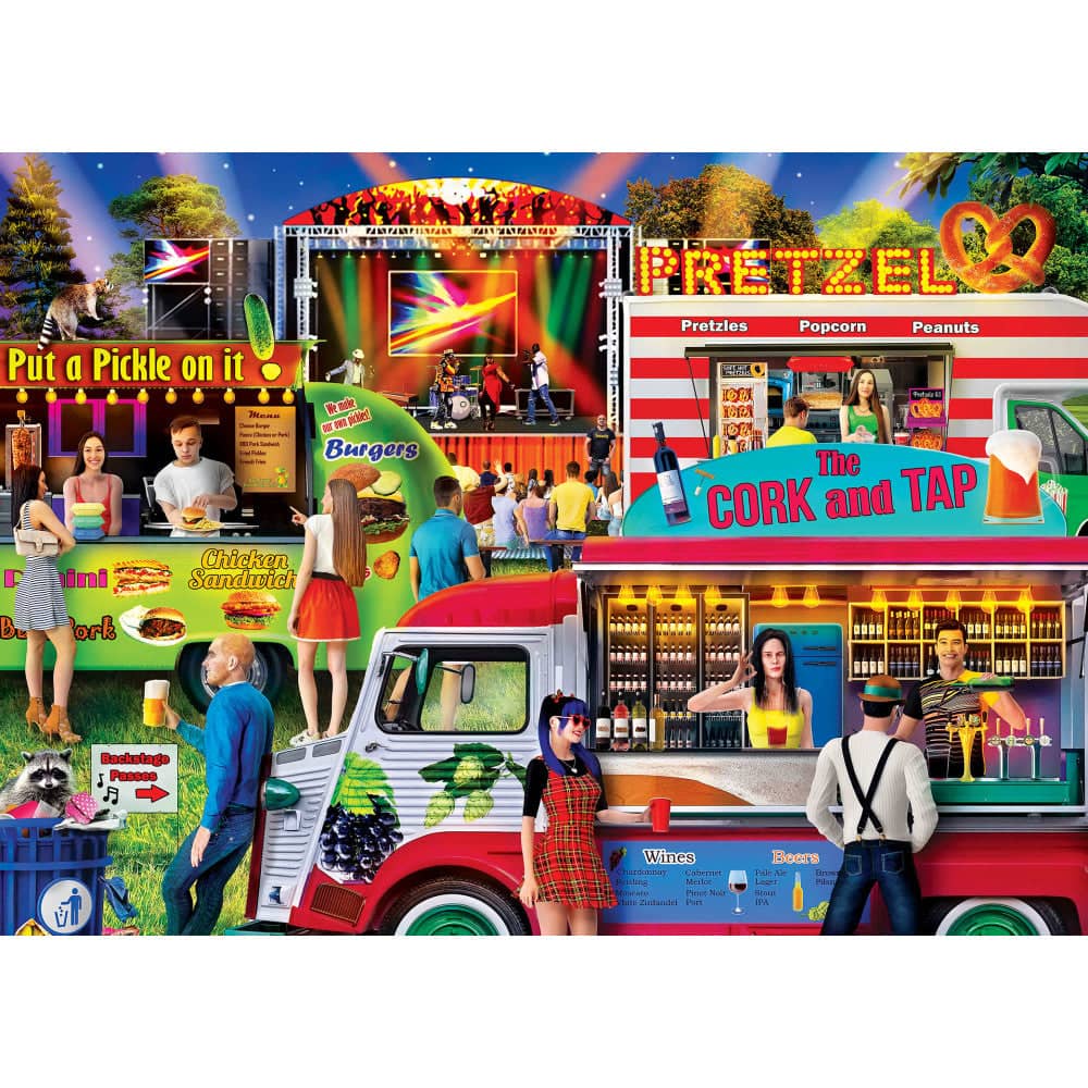 Food Truck Roundup - The Foodie Fest 1000 Piece Jigsaw Puzzle (ONLINE ORDER ONLY)