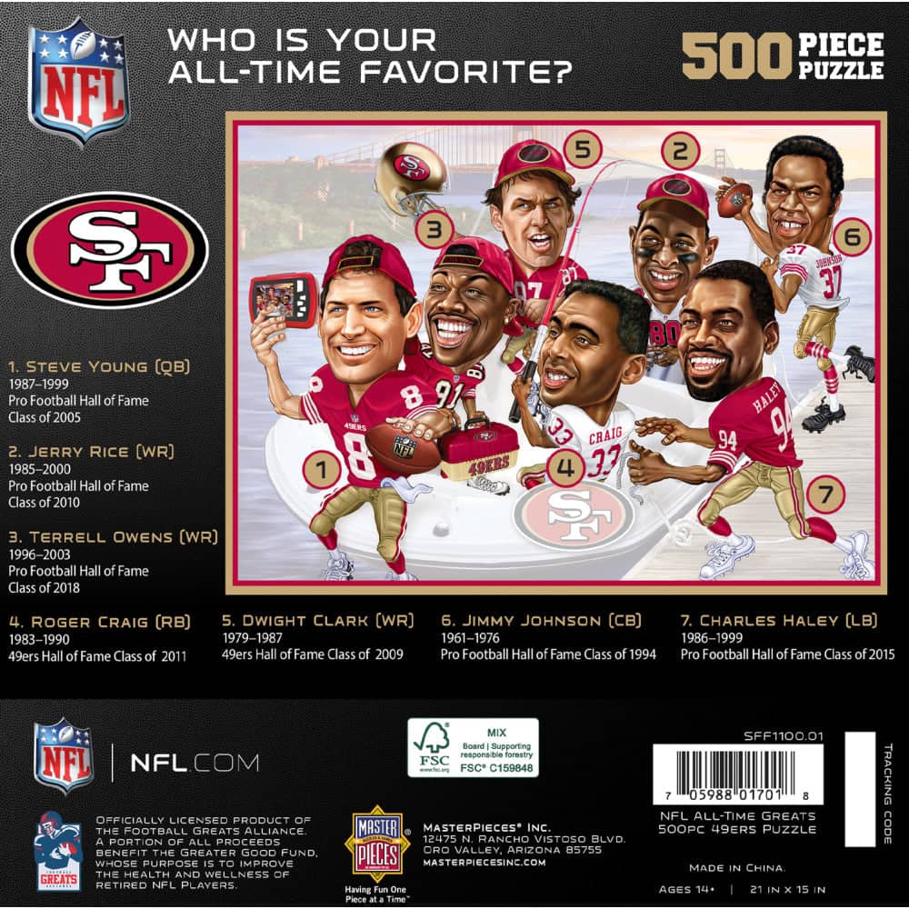 San Francisco 49ers - All-Time Greats 500 Piece Jigsaw Puzzle