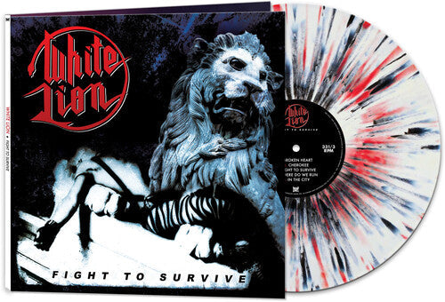 White Lion - Fight To Survive - WHITE/ BLACK/ RED SPLATTER [Vinyl]