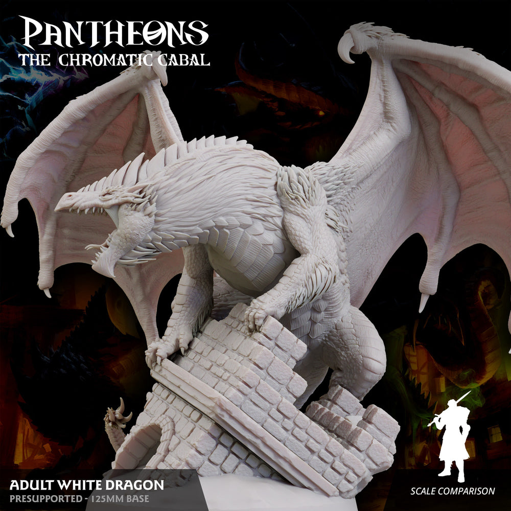 3D Printed Sordane Publishing Adult White Dragon Pantheons The Chromatic Cabal 28 32mm D&D (Online Only)