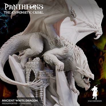 3D Printed Sordane Publishing Ancient White Dragon Pantheons - The Chromatic Cabal 28 32mm D&D (Online Only)