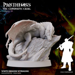 3D Printed Sordane Publishing Wyrmling White Dragon Pantheons - The Chromatic Cabal 28 32mm D&D (Online Only)