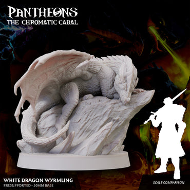 3D Printed Sordane Publishing Wyrmling White Dragon Pantheons - The Chromatic Cabal 28 32mm D&D (Online Only)