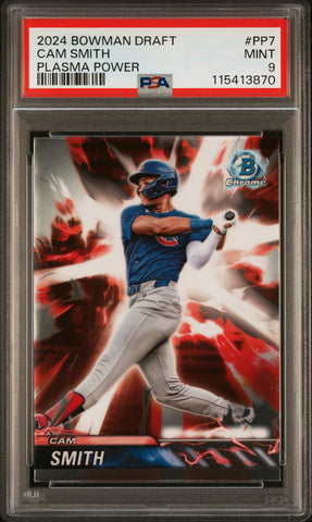 Graded 2024 Topps Bowman Draft Cam Smith #PP7 Plasma Power Rookie RC Baseball Card PSA 9 Mint (ONLINE ORDER ONLY)