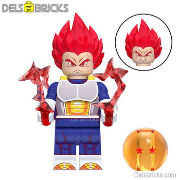 Vegeta Red Hair NEW Dragon Ball Z Lego Minifigures Custom Anime Toys (ONLINE ORDER ONLY)