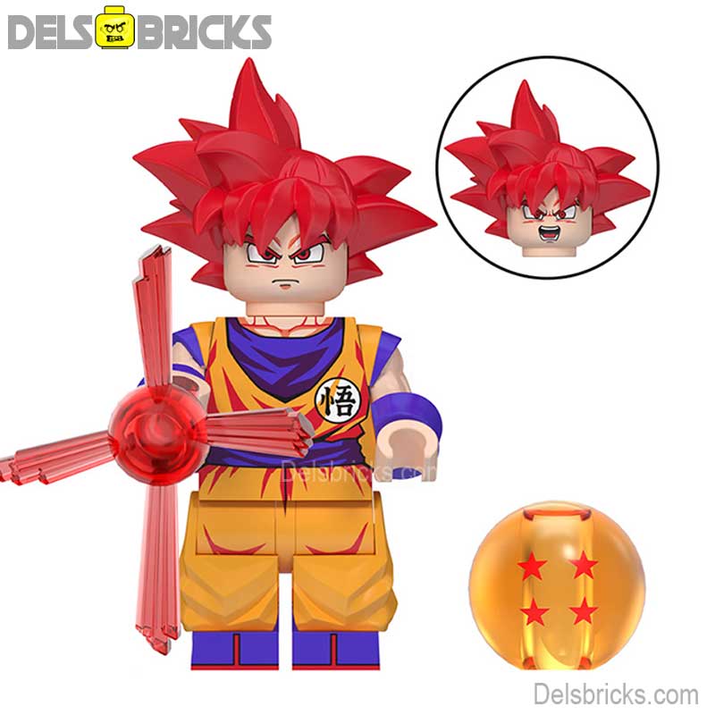 Goku Red Hair NEW Dragon Ball Z Lego Minifigures Custom Anime Toys (ONLINE ORDER ONLY)