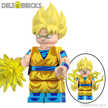 Son Goku Dragon Ball Z Super Lego Minifigures Best Custom Anime Toys Yellow (ONLINE ORDER ONLY)