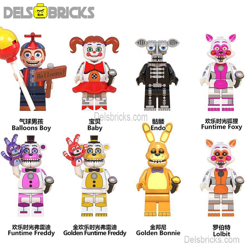 Five Nights At Freddys set of 8 Lego Minifigures custom toys Set2 (ONLINE ORDER ONLY)