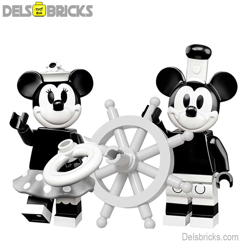 Mickey & Minnie Mouse Disney Minifigures set of 2 (Black & White) (ONLINE ORDER ONLY)
