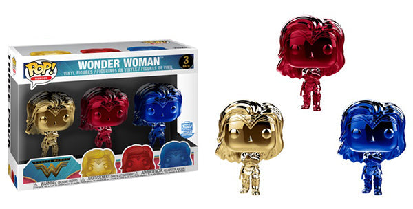 Wonder Woman (Gauntlets, Chrome) 3-pk - Funko Shop Exclusive (Online Order Only)
