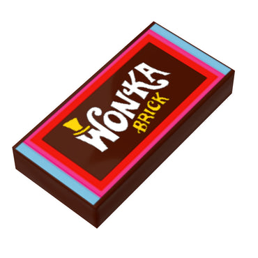 Wonka Brick - Custom Printed 1x2 Tile made using LEGO part (Online Order Only)