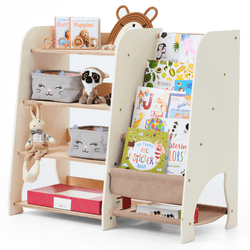 Wooden Montessori Shelves for Toddler 2in1: Bookshelf & Toy Shelving (ONLINE ORDER ONLY)