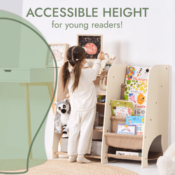 Wooden Montessori Shelves for Toddler 2in1: Bookshelf & Toy Shelving (ONLINE ORDER ONLY)