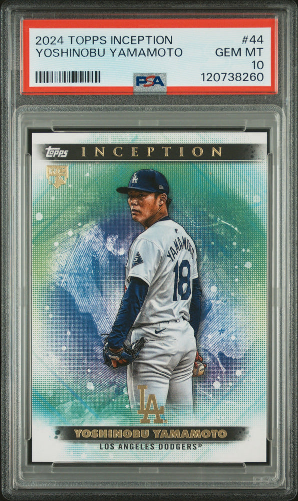 Graded 2024 Topps Inception Yoshinobu Yamamoto #44 Rookie RC Baseball Card PSA 10 Gem Mint (ONLINE ORDER ONLY)