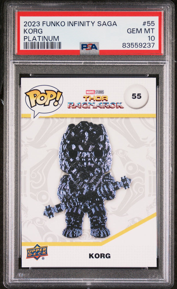 2023 UPPER DECK FUNKO POP MARVEL  KORG PLATINUM #55  PSA 10 (Online Order Only)