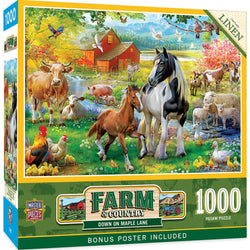 Farm & Country - Down on Maple Lane 1000 Piece Jigsaw Puzzle